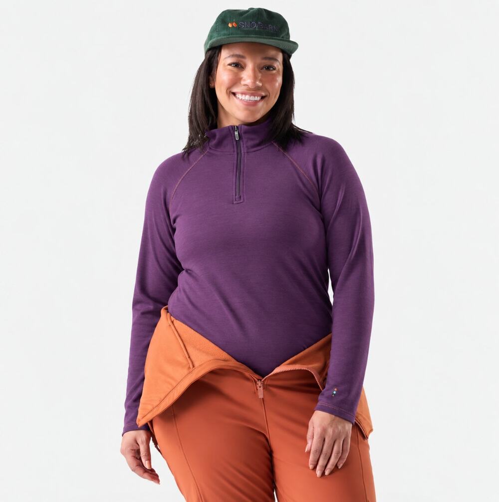 SMARTWOOL Classic Thermal Merino Base Layer 1/4 Zip Plum Purple Sz 3X $130 {K32}
